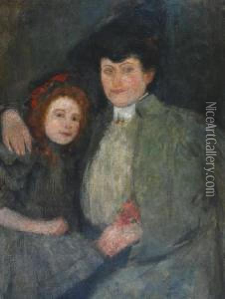 Portret Kobiety Z Corka Oil Painting - Olga Boznanska