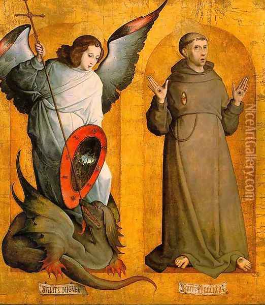 Saints Michael and Francis 1505-09 Oil Painting - Juan De Flandes