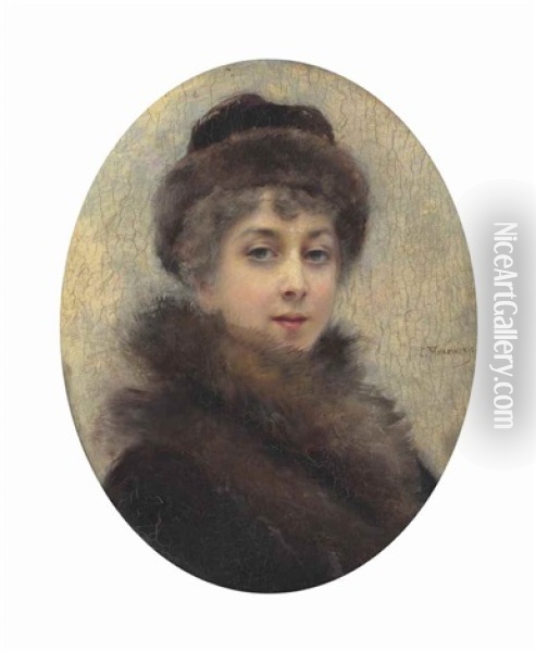 Portrait Of Maria Matavtina (1869-1919), The Artist's Third Wife Oil Painting - Konstantin Egorovich Makovsky