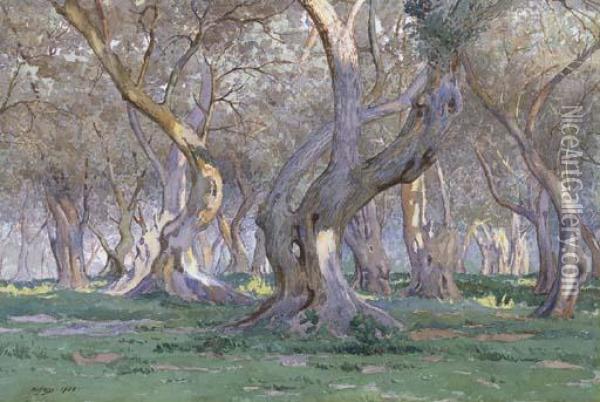 Oak Grove Oil Painting - Gunnar M. Widforss
