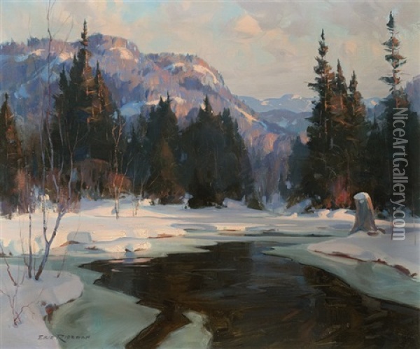 Evening On The Cache River Oil Painting - Eric Riordon