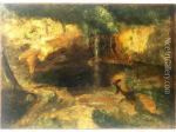 Grotte Dans La Falaise Saintongeaise Oil Painting - Gustave Courbet