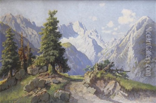 Paysage De Montagnes Oil Painting - Hans Frahm