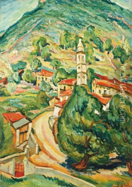 Village En Montagne Oil Painting - Joseph Bronstein