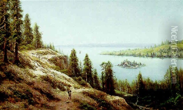 Emerald Bay, Lake Tahoe, California Oil Painting - Ransom Gillet Holdredge