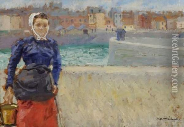 Jeune Fille A La Coiffe Oil Painting - David O. Widhopff