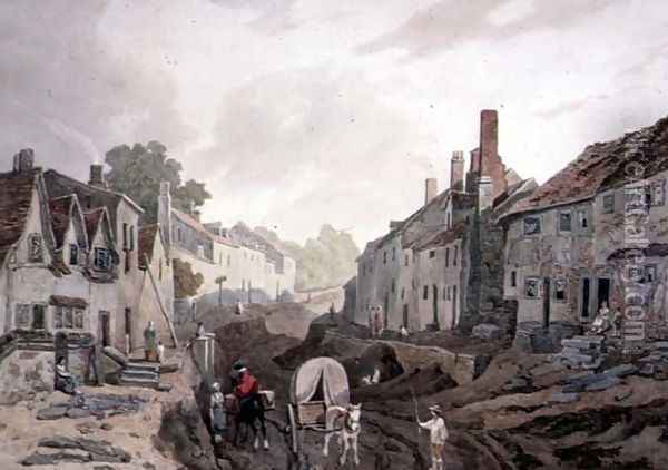 Street Scene, Erith, Kent Oil Painting - John James Chalon