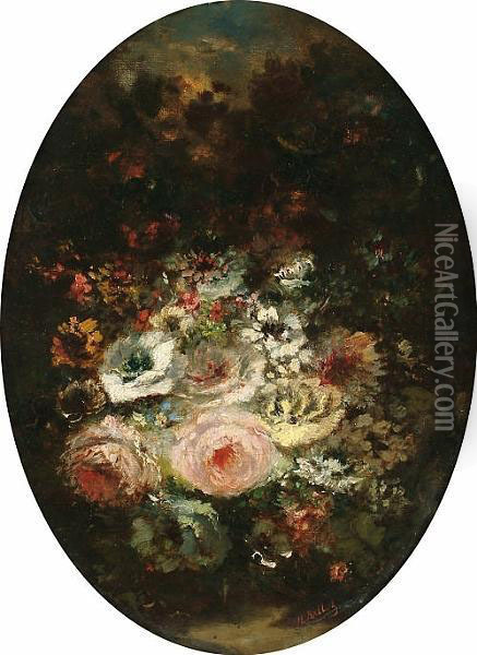 Still Lifes Of Flowers Oil Painting - Hippolyte Omer Ballue