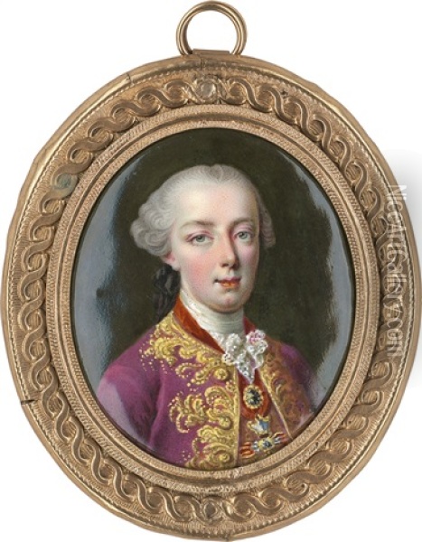 Bildnis Kaiser Joseph Ii. (1741-1790) Als Junger Erzherzog Mit Dem Orden Vom Goldenen Vlies Oil Painting - Giuseppe MacPherson