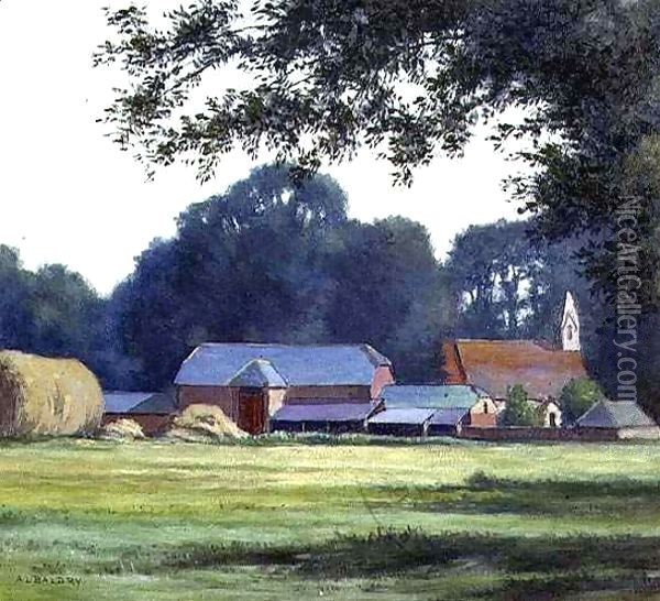 Farm at West Parley, Dorset Oil Painting - Alfred Lys Baldry