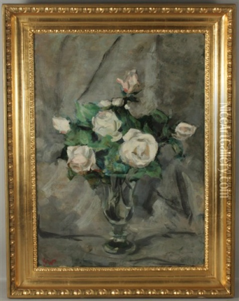 Rosen In Vase Oil Painting - Grete Wilhelm