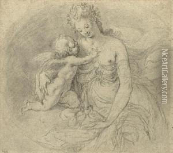 Venus And Cupid Oil Painting - Jacob Matham