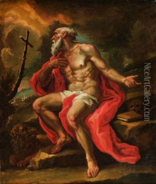 Saint Jerome Au Desert Oil Painting - Melchiorre Gherardini