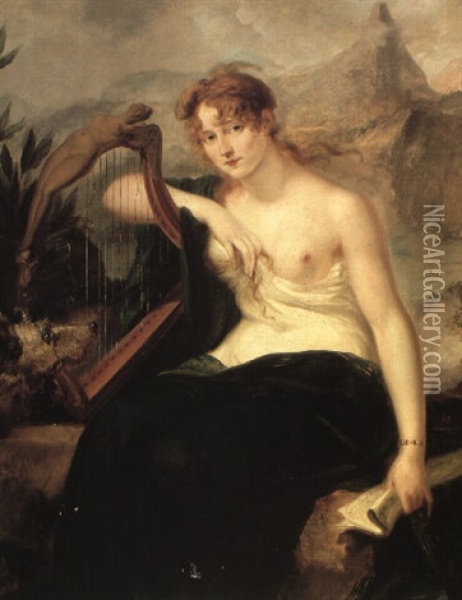 Portrait Of A Lady As Hibernia Oil Painting - Robert Fagan