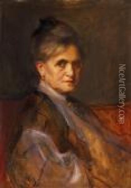 Portrait Of The Painter's Mother Oil Painting - Philip Alexius De Laszlo