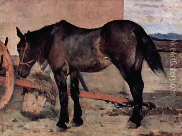 Before a horse carriage Oil Painting - Giovanni Fattori