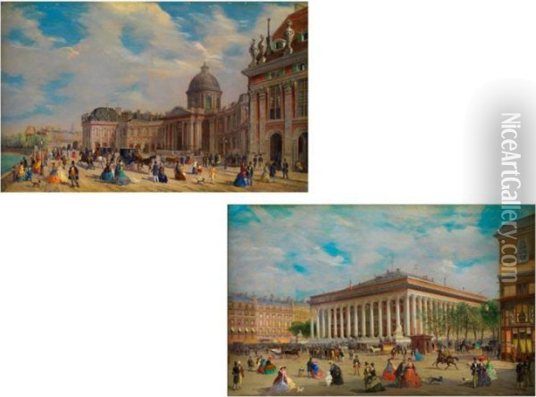 Die Bibliotheque Mazarine Oil Painting - Guiseppe Canella
