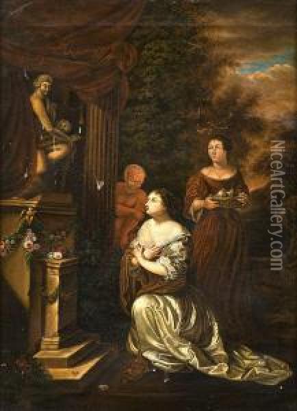 L'hommage A Venus Oil Painting - Adriaen Van Der Werff
