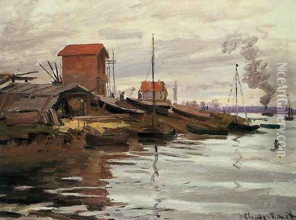 The Seine At Le Petit Gennevilliers Oil Painting - Claude Oscar Monet