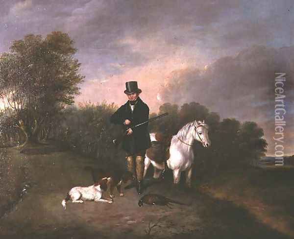 Sportsman with dogs and game Oil Painting - Samuel John Egbert Jones