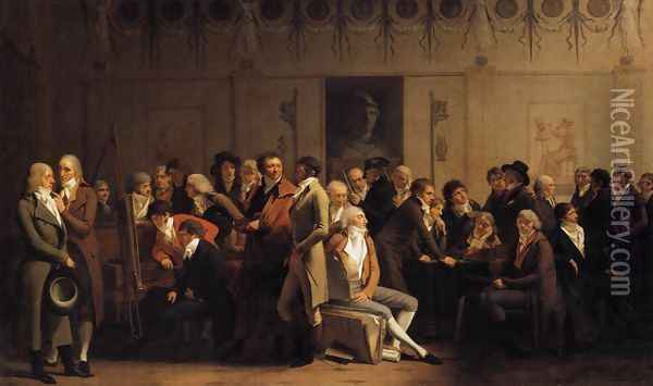 Meeting of Artists in Isabey's Studio 1798 Oil Painting - Louis Leopold Boilly