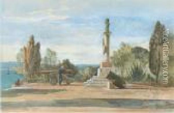 Public Gardens, Gibraltar Oil Painting - Edward Alfred Angelo Goodall