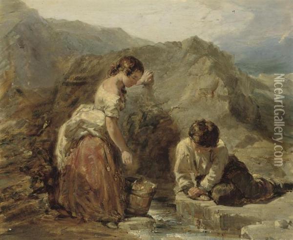 By The Stream Oil Painting - William Underhill