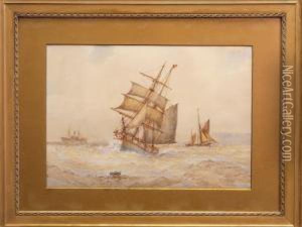 A Strong Breeze Oil Painting - Frederick James Aldridge