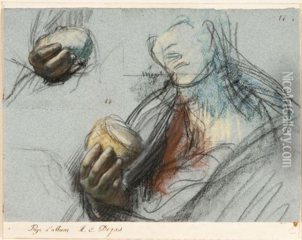 Feuilles D'etudes Oil Painting - Edgar Degas