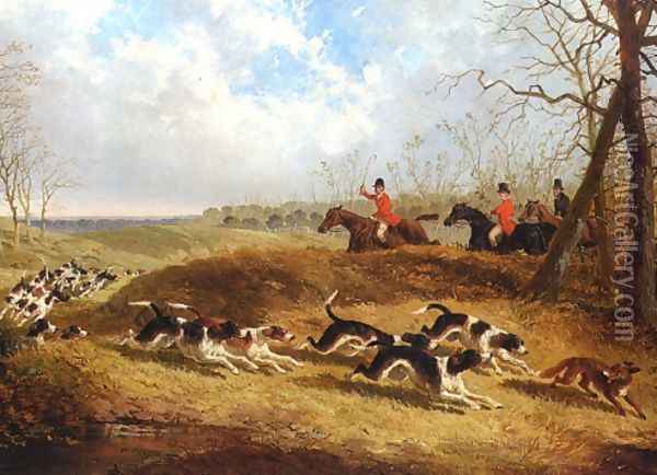 Foxhunting, Full Cry Oil Painting - John Frederick Herring Snr