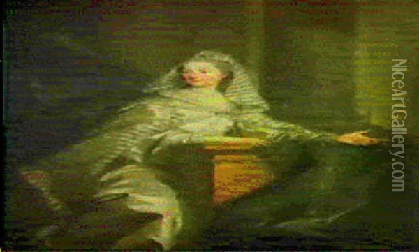 Portrait De La Comtesse De La Tour Du Pin Oil Painting - Louis Michel van Loo