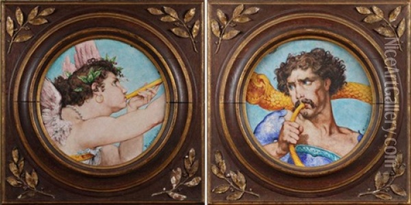 Panneau De La Legion D'honneur (pair) Oil Painting - Theodore Deck