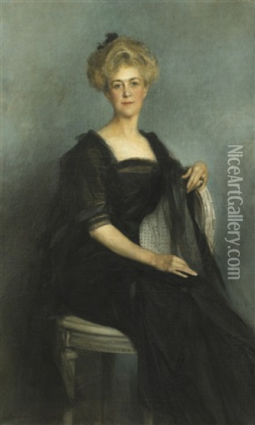 Portrait Of Mrs. William K. Vanderbilt Oil Painting - Francois Flameng