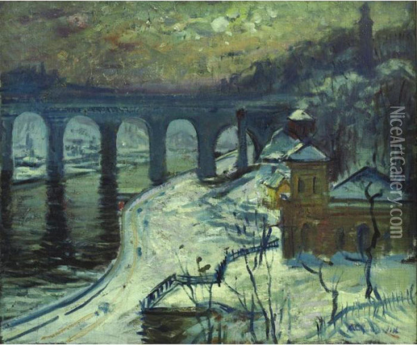 High Bridge, New York Oil Painting - Arthur C. Goodwin