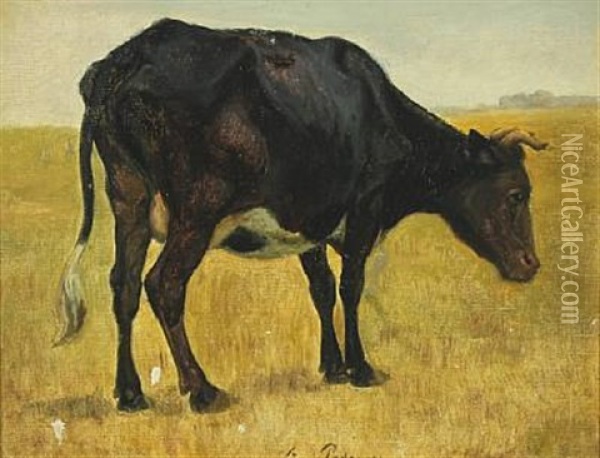 Grazing Cow In The Meadows Oil Painting - Viggo Pedersen