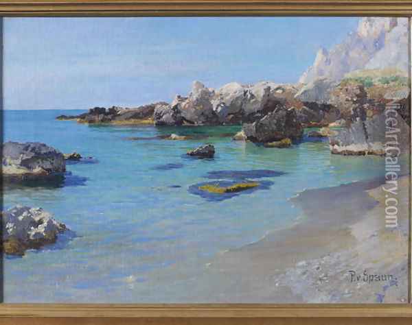 The Coast of Dhofar, South Oman Oil Painting - Paul von Spaun