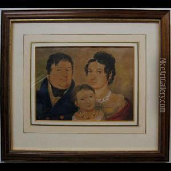 Family Portrait Oil Painting - Ignaz Von Karmanski