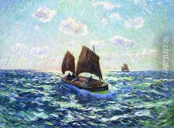 Fishing Boat in Brittany Oil Painting - Henri Moret