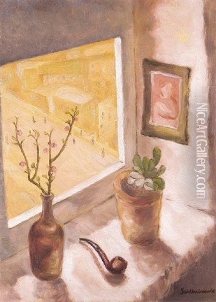 Stilleben Am Fenster Oil Painting - Efraim Seidenbeutel