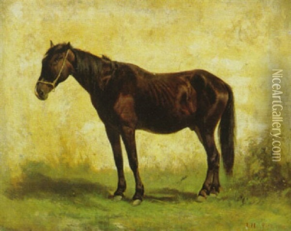 Braunes Pferd Oil Painting - Ludwig Hartmann