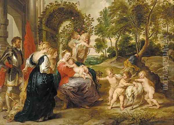 The Virgin of the Rose Garden Oil Painting - Sir Peter Paul Rubens