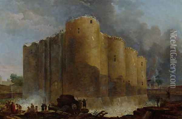 Demolition of the Bastille, 1789 Oil Painting - Hubert Robert
