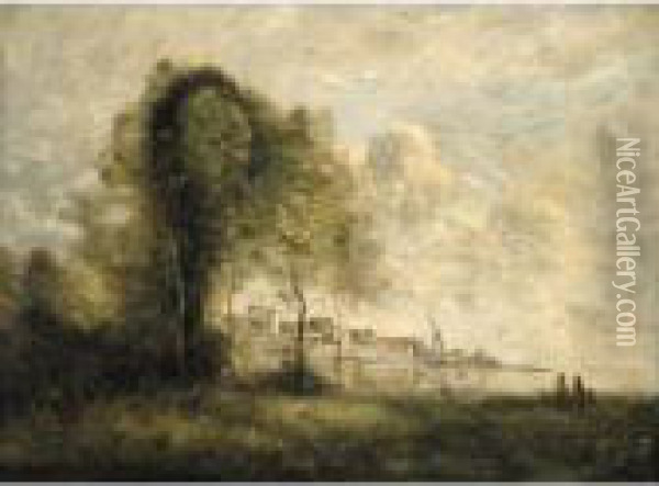 Souvenir De La Spezzia (effet Du Matin) Oil Painting - Jean-Baptiste-Camille Corot