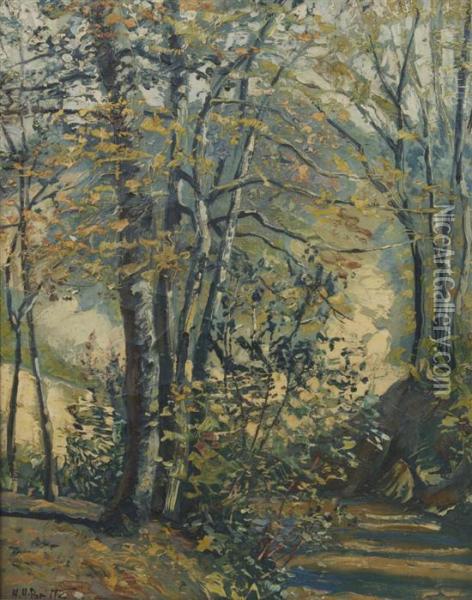 Forest Scene Oil Painting - Harold Harington Betts