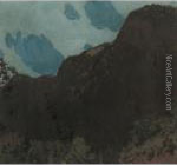 Canyon, No. 42 - The Mouth Of The Canyon Oil Painting - Franz Hans Johnston