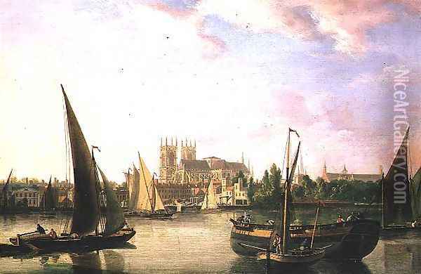 A View of Westminster Oil Painting - John Thomas Serres