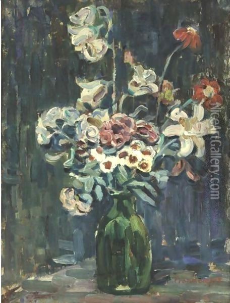 Night Study Of Flowers Oil Painting - Maurice Brazil Prendergast