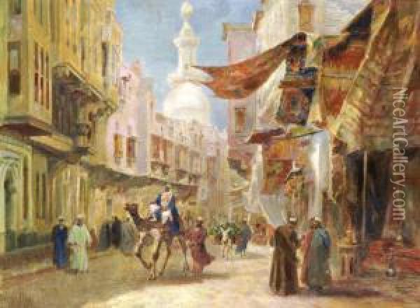 Cairoi Utca Arusokkal Oil Painting - Karoly Cserna