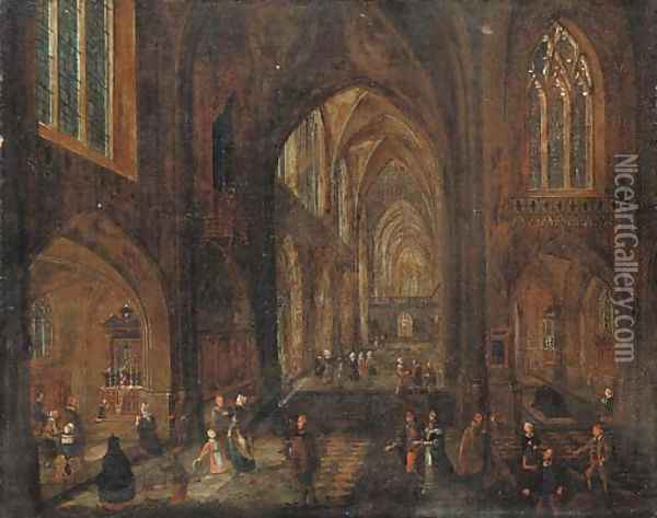 The interior of a cathedral Oil Painting - Pieter the Younger Neefs