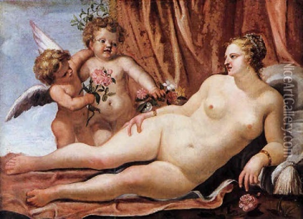 Venere E Amorini Oil Painting - Pietro (Libertino) Liberi